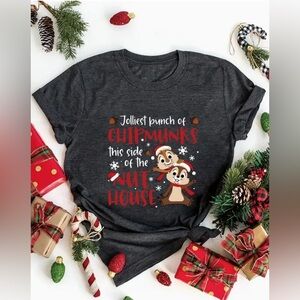 Disneys Chip and Dale Inspired Christmas Graphic Tee Shirt